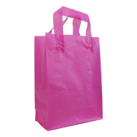 Pink Medium Frosted Plastic Shopper Thumb