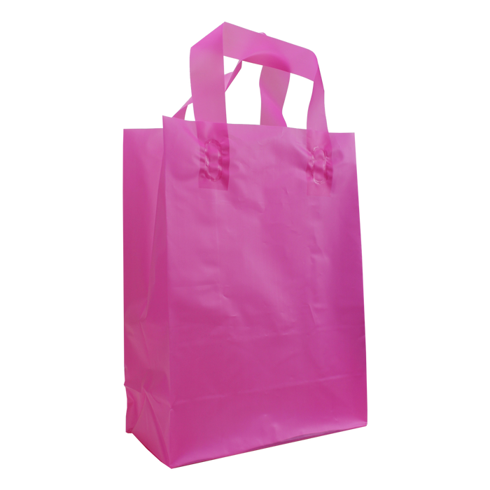 Pink Medium Frosted Plastic Shopper