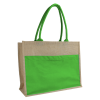 Lime Green DISCONTINUED-Organic Jute Canvas Beach Tote Thumb