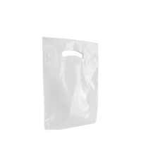 White Small Eco-Friendly Die Cut Plastic Bag Thumb