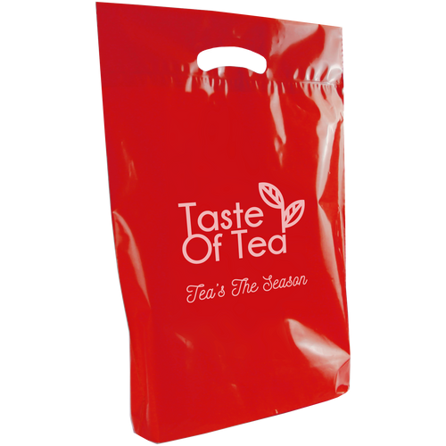 Taste Of Tea / Medium EcoFriendly Die Cut Plastic Bag / Plastic Bags
