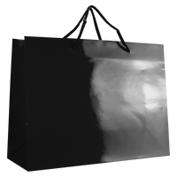 Black Large Glossy Shopper Bag Thumb