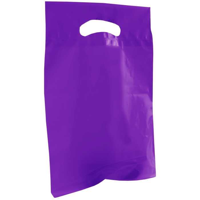 Purple Small Recyclable Die Cut Plastic Bag