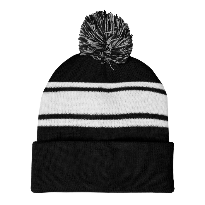 Black Striped Winter Beanie