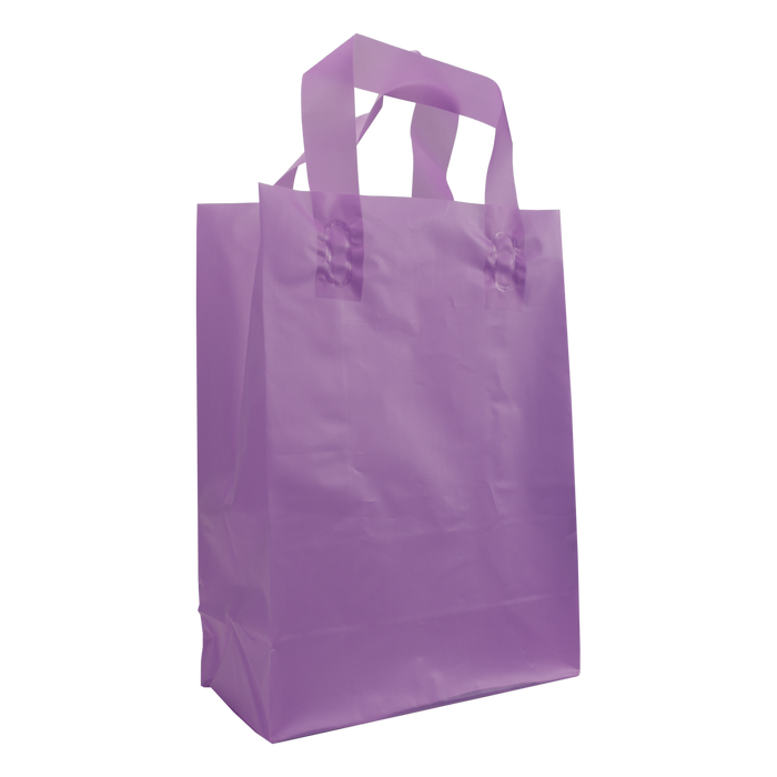 12 x 4 x 10 Pink Frosted Loop Handle Shopping Bags