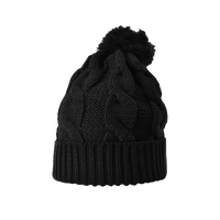 Black Cable Knit Beanie Thumb