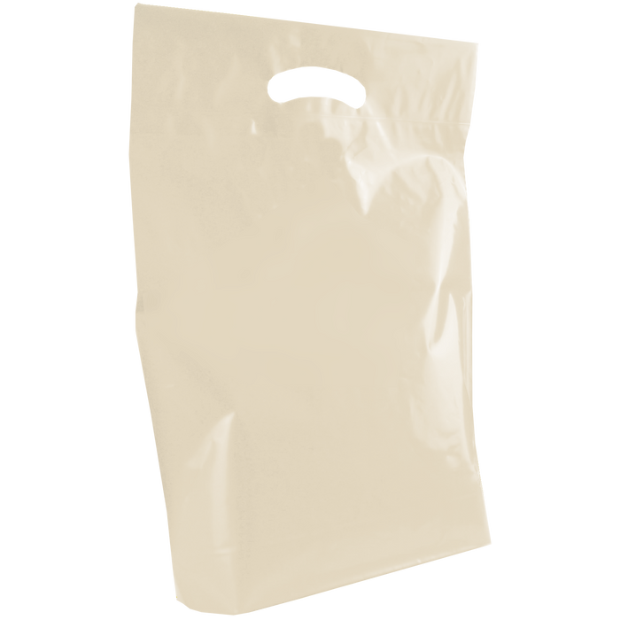 Ivory Medium Recyclable Die Cut Plastic Bag