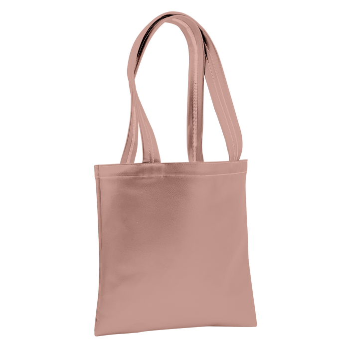 Metallic Rose Gold Large Vegan Leather Tote Bag