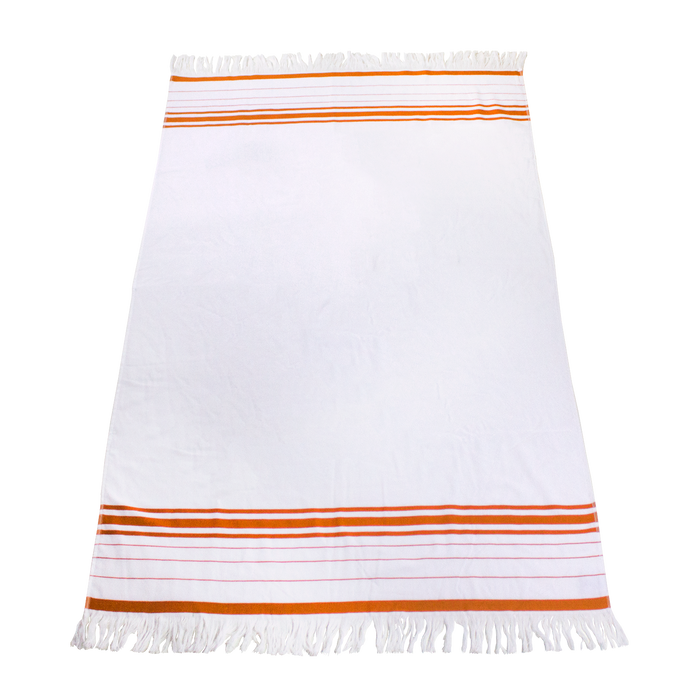 Orange Windsor Fringed Beach Towel