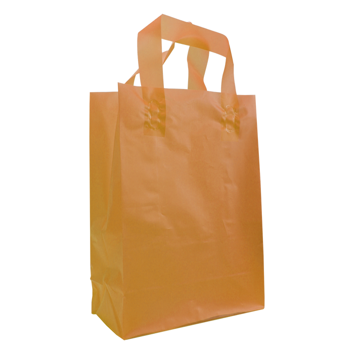 Tangerine Medium Frosted Plastic Shopper