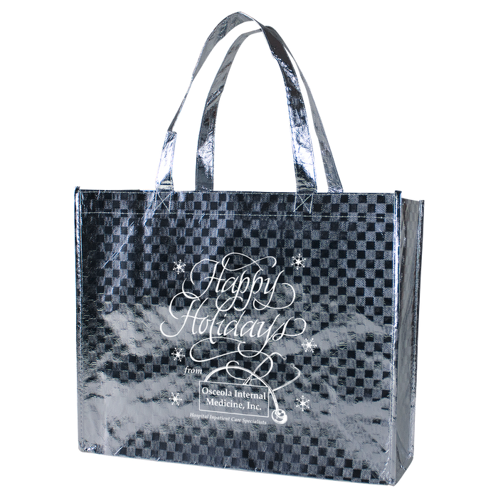  DISCONTINUED-Metallic Designer Laminated Tote