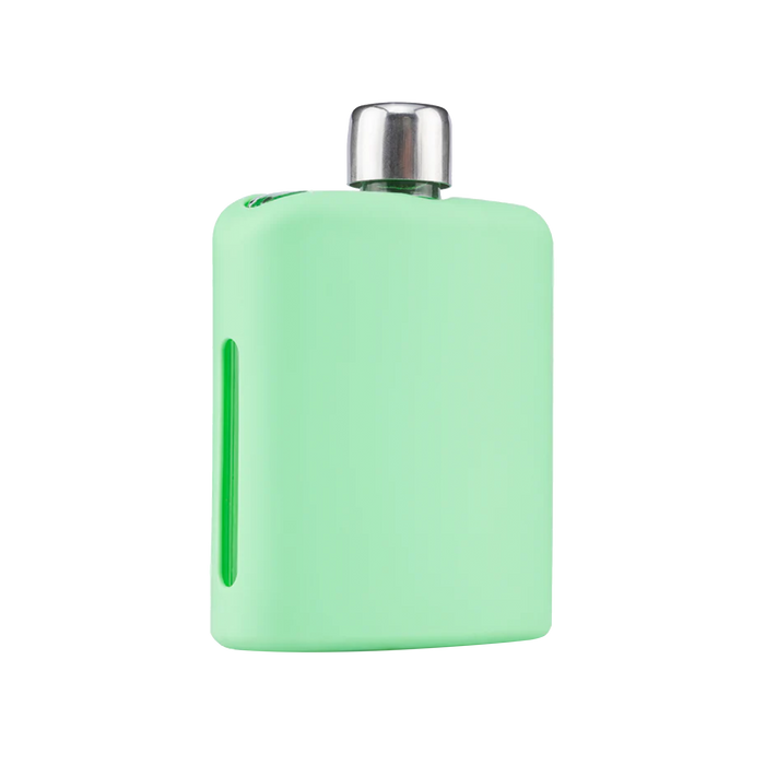 Light Green Glass Flask with Silicon Sleeve