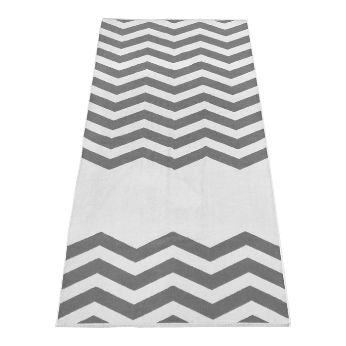 Grey Horizon Chevron Striped Beach Towel