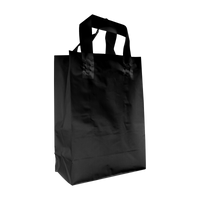 Black Small Frosted Plastic Shopper Thumb