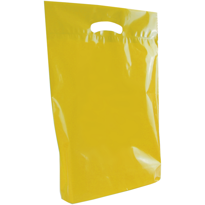 Yellow Medium Eco-Friendly Die Cut Plastic Bag