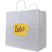  Medium White Paper Shopper Bag Thumb