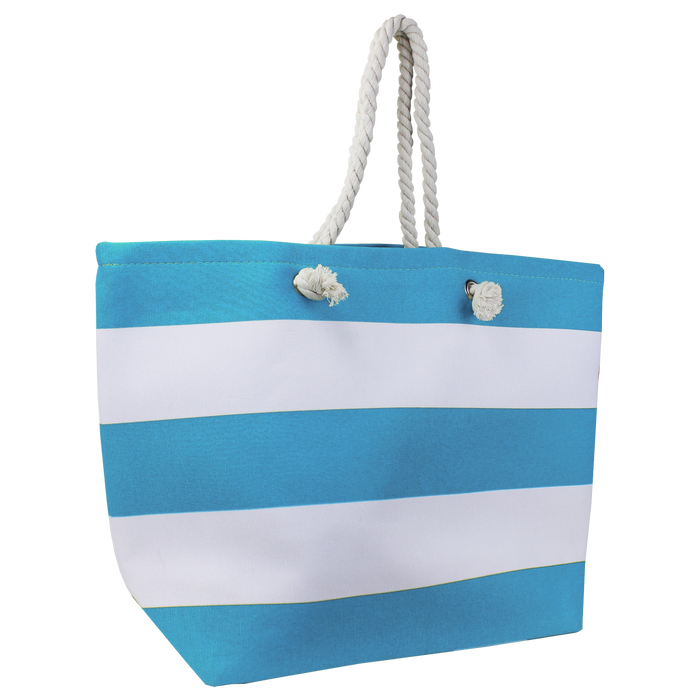 Turquoise Marina Striped Beach Tote