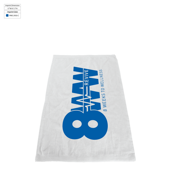 fitness towels & rally towels,  silkscreen imprint, 