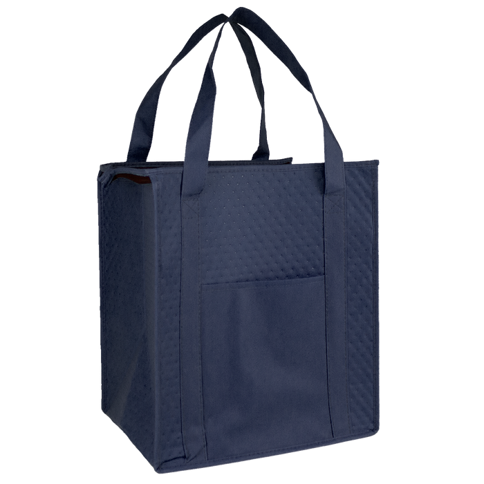 Navy Blue Insulated Tote with Pocket