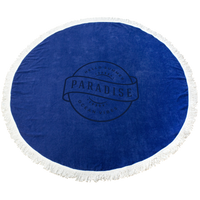  Fringed Color Round Beach Towel Thumb