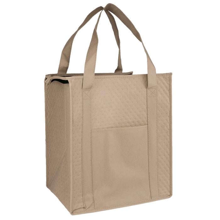 Tan Insulated Tote with Pocket