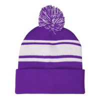 Purple Striped Winter Beanie Thumb