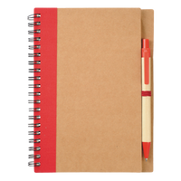 Red Eco-Friendly Spiral Notebook with Pen Thumb