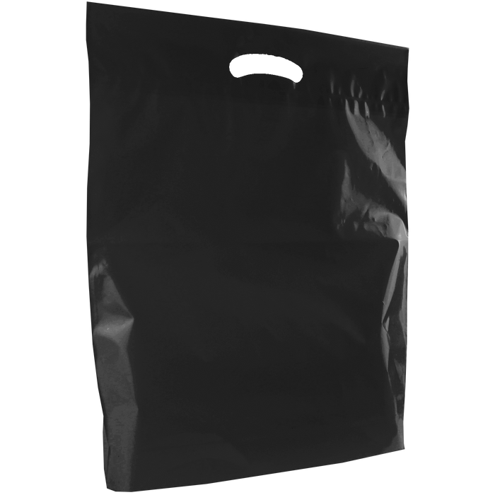 Black Large Eco-Friendly Die Cut Plastic Bag