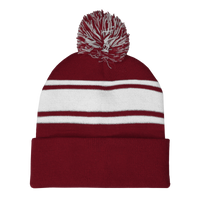 Burgundy Striped Winter Beanie Thumb