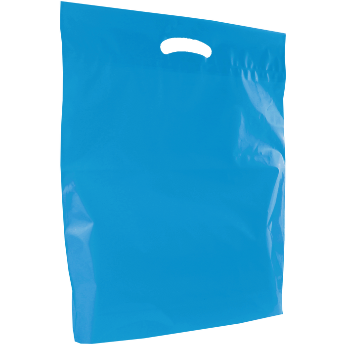 Blue Large Eco-Friendly Die Cut Plastic Bag