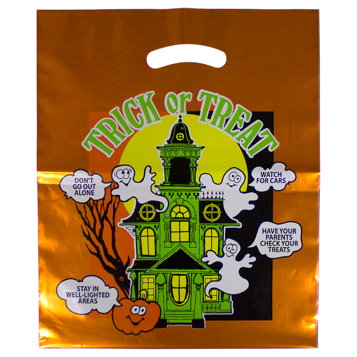  Metallic Orange Haunted House Bag 