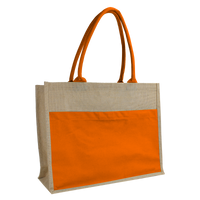 Orange DISCONTINUED-Organic Jute Canvas Tote Thumb