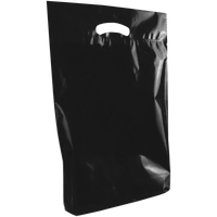 Black Medium Eco-Friendly Die Cut Plastic Bag Thumb