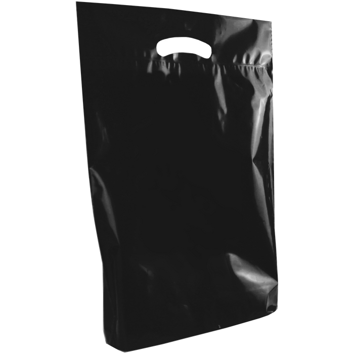 Black Medium Eco-Friendly Die Cut Plastic Bag