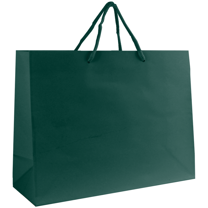 Hunter Green Medium Glossy Shopper Bag
