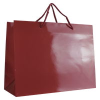 Burgundy Large Glossy Shopper Bag Thumb