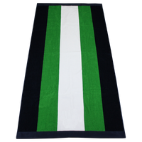 Green / Navy Hampton Striped Beach Towel Thumb