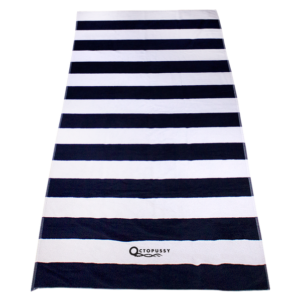 striped beach towels,  embroidery, 