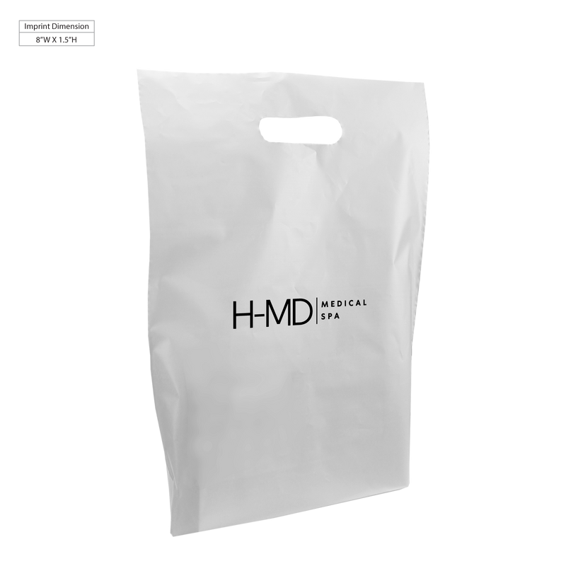 h-md medical spa / Medium Frosted Die Cut Bag / Breast Cancer Awareness ...