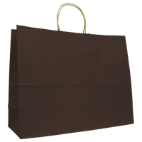 Chocolate Extra Wide Matte Color Kraft Shopper Bag Thumb