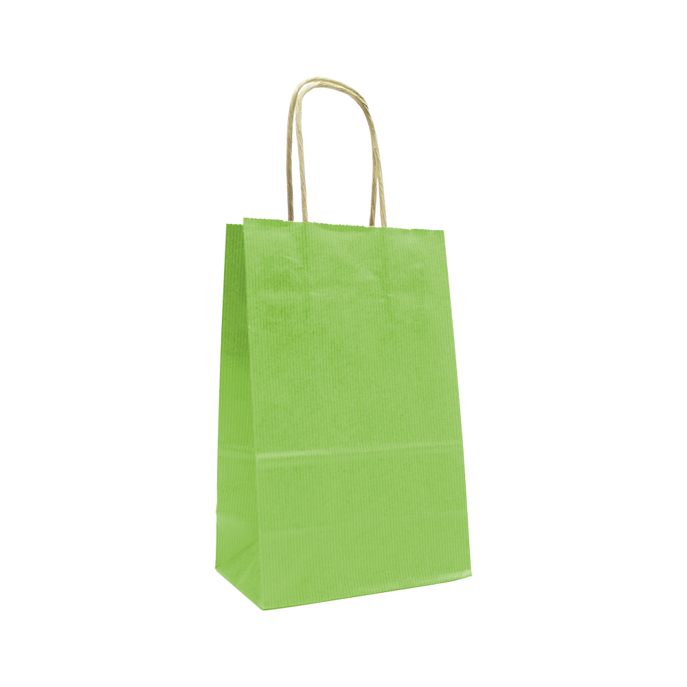 Custom White Mini Paper Shopping Bag With Handle Green Jewelry