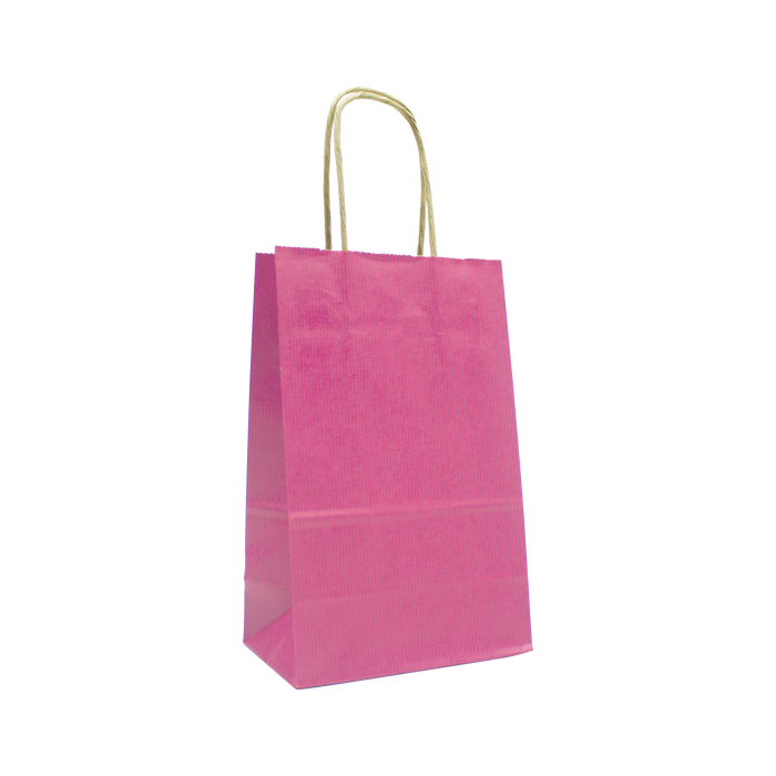 Pink Mini Kraft Color Paper Shopper Bag