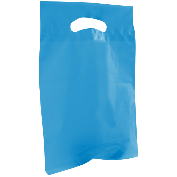 Blue Small Recyclable Die Cut Plastic Bag