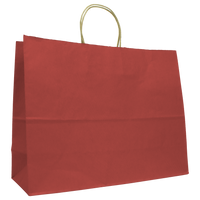 Red Extra Wide Matte Color Kraft Shopper Bag Thumb
