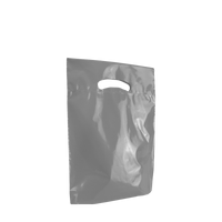 Gray Small Eco-Friendly Die Cut Plastic Bag Thumb