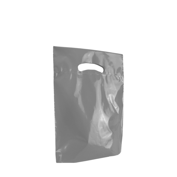 Gray Small Eco-Friendly Die Cut Plastic Bag