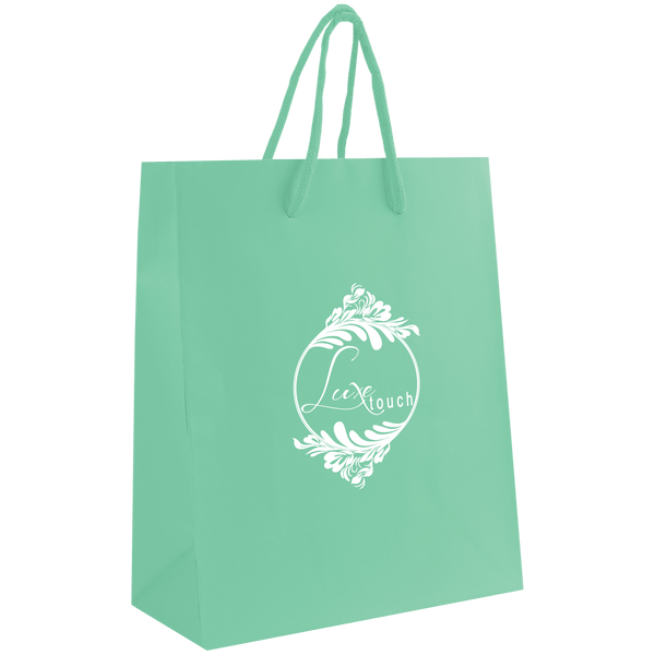 matte & glossy shoppers,  paper bags,  breast cancer awareness bags, 
