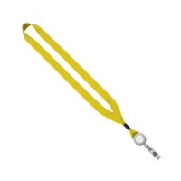 Yellow/White 3/4" Lanyard with Retractable Badge Reel Thumb