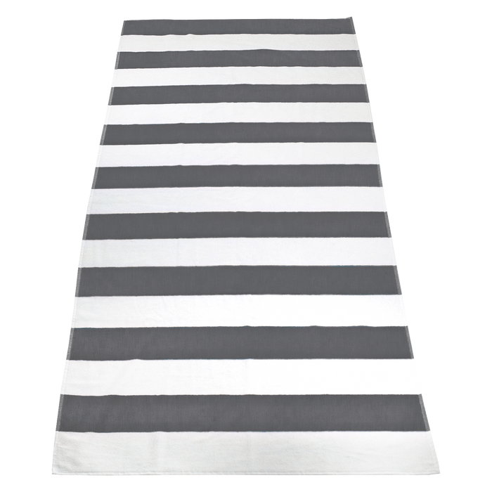 Grey Santa Maria Striped Beach Towel