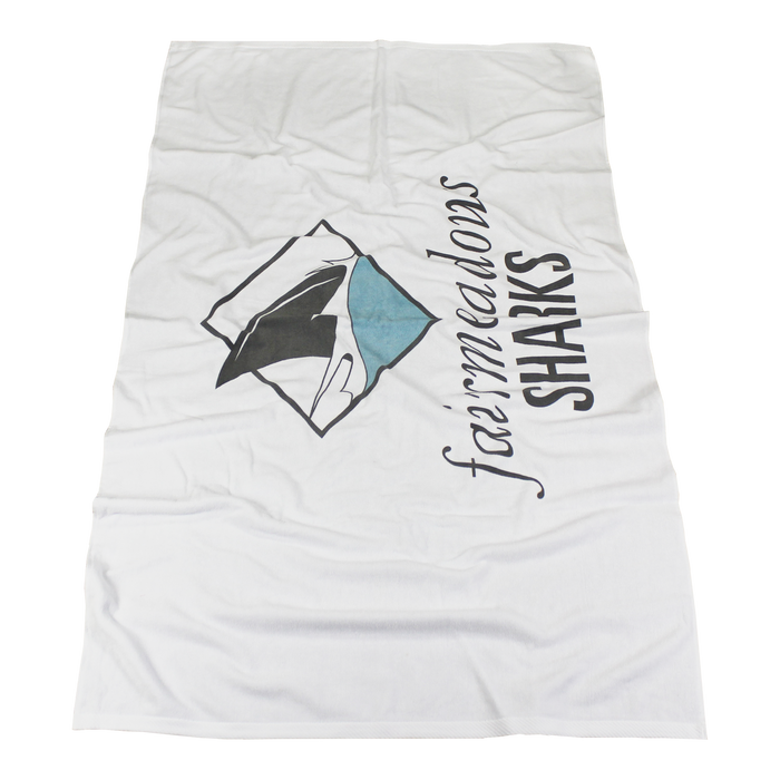  DISCONTINUED-Medium Weight American Made White Beach Towel